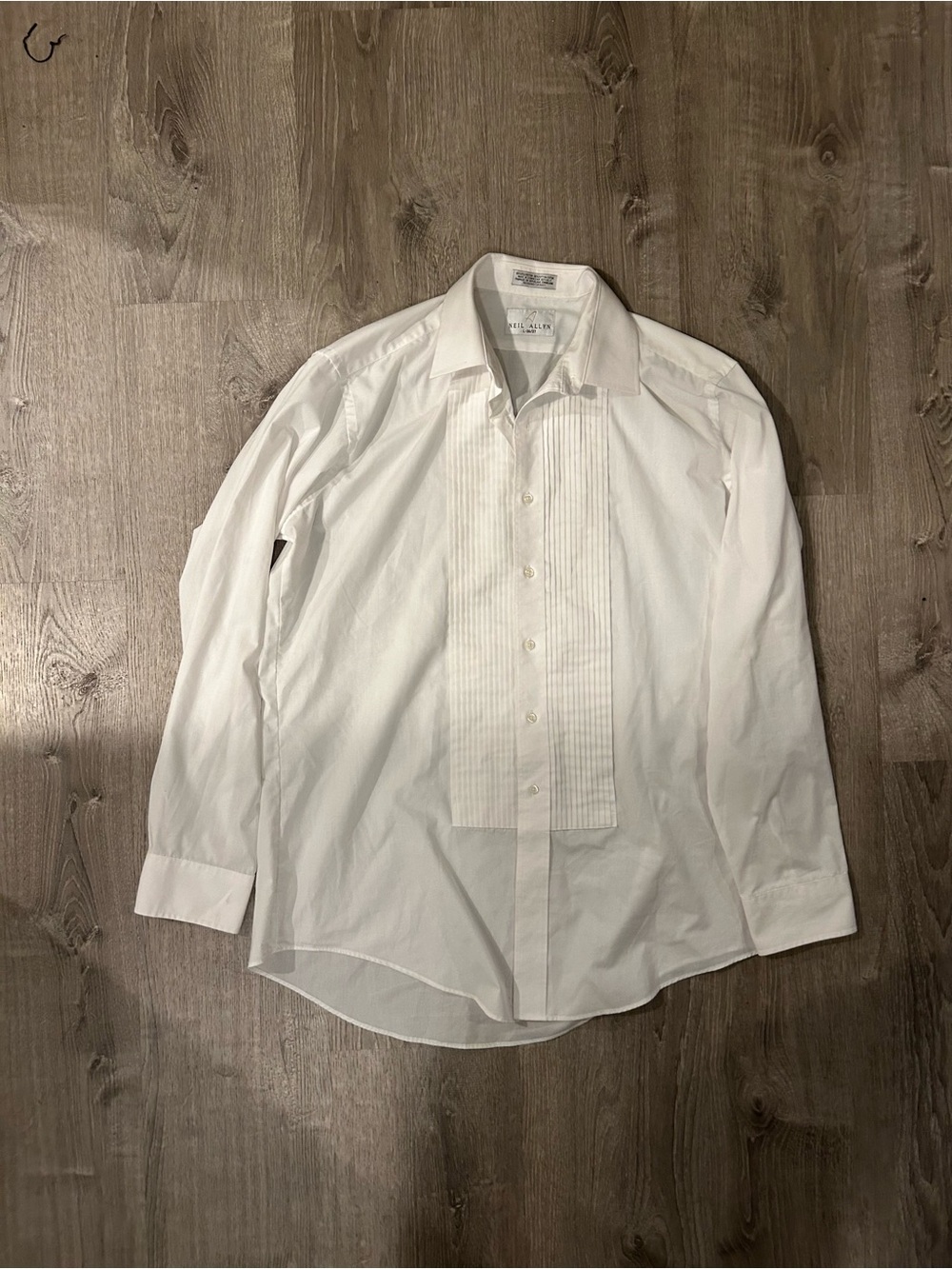 Neil Allyn White Men's Pleated Front Dress Shirt Tuxedo Shirt